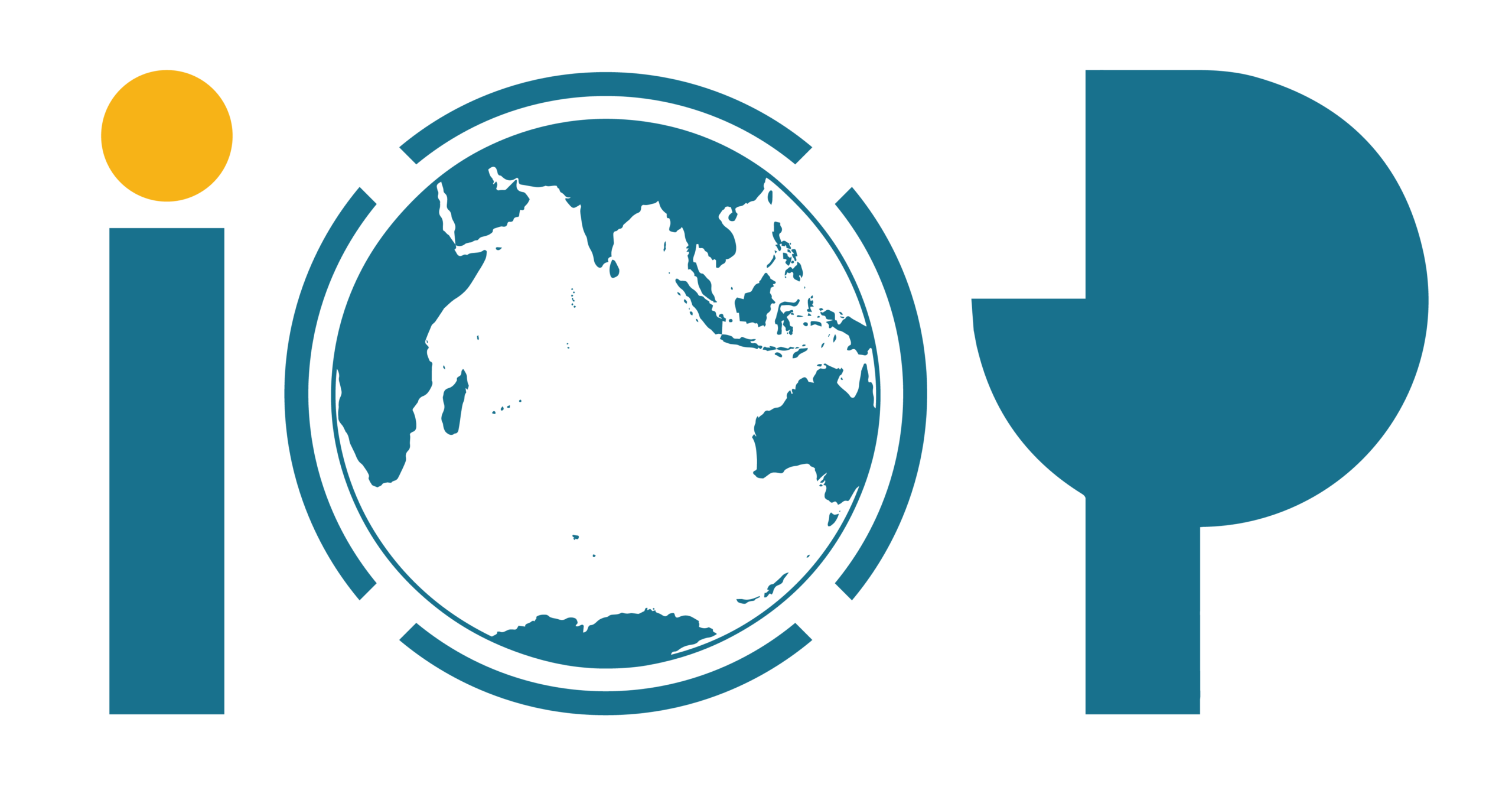 Logo avec un globe stylisé entre un "i" et un "p".