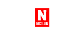Logo rouge avec un "N" blanc et le texte "NICOLLIN" en dessous.