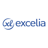 Logo d'Excelia avec texte bleu sur fond blanc.