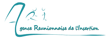 Logo de l'Agence Réunionnaise de l'Insertion avec silhouettes stylisées.